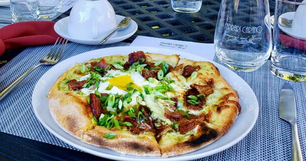 BACON & LEEK BRUNCH PIZZA
